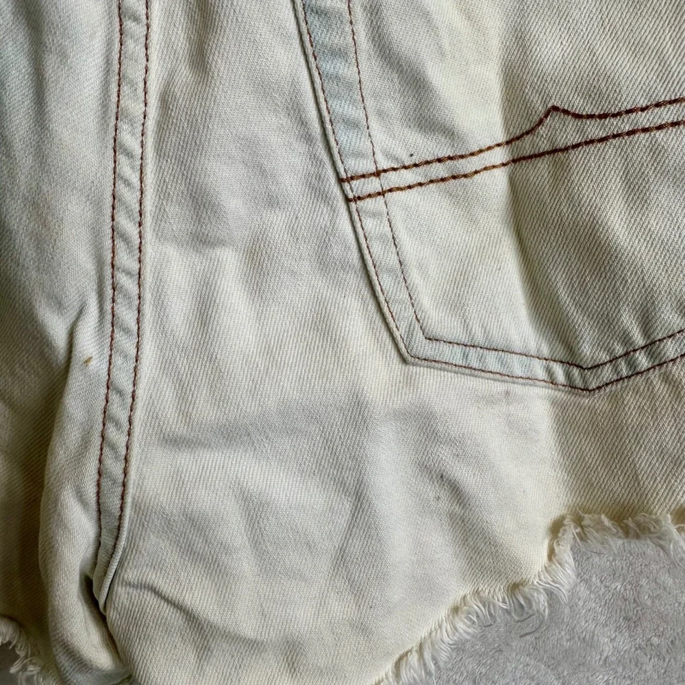 Denim Supply Ralph Lauren Mini Cutoff Shorts Bleached Americana Patch Sz 31